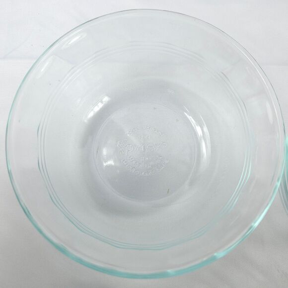 4 Pyrex Scalloped Ring Green Glass Custard Dessert Ramiken Cups #464 300ml - Picture 6 of 7